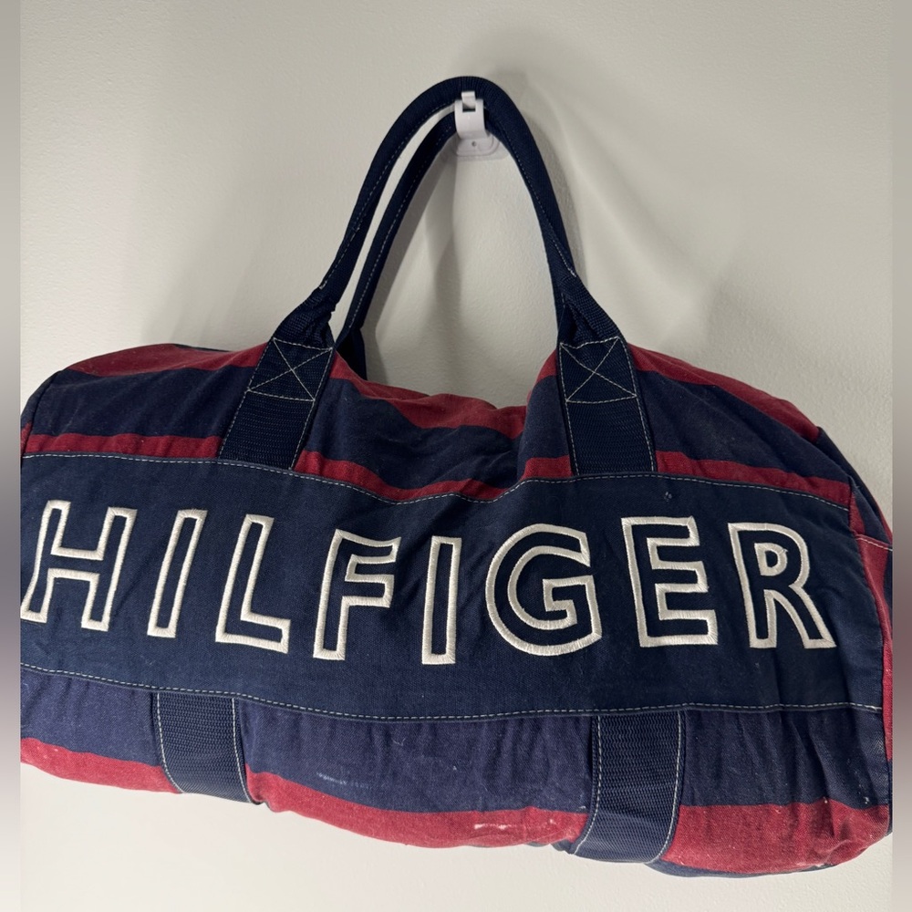 Tommy hilfiger Blue and Red Varsity Duffel Bag